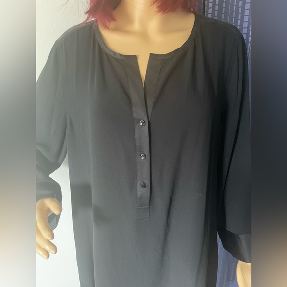 Eileen Fisher 100% Silk Black Mini Dress L - Picture 4 of 9